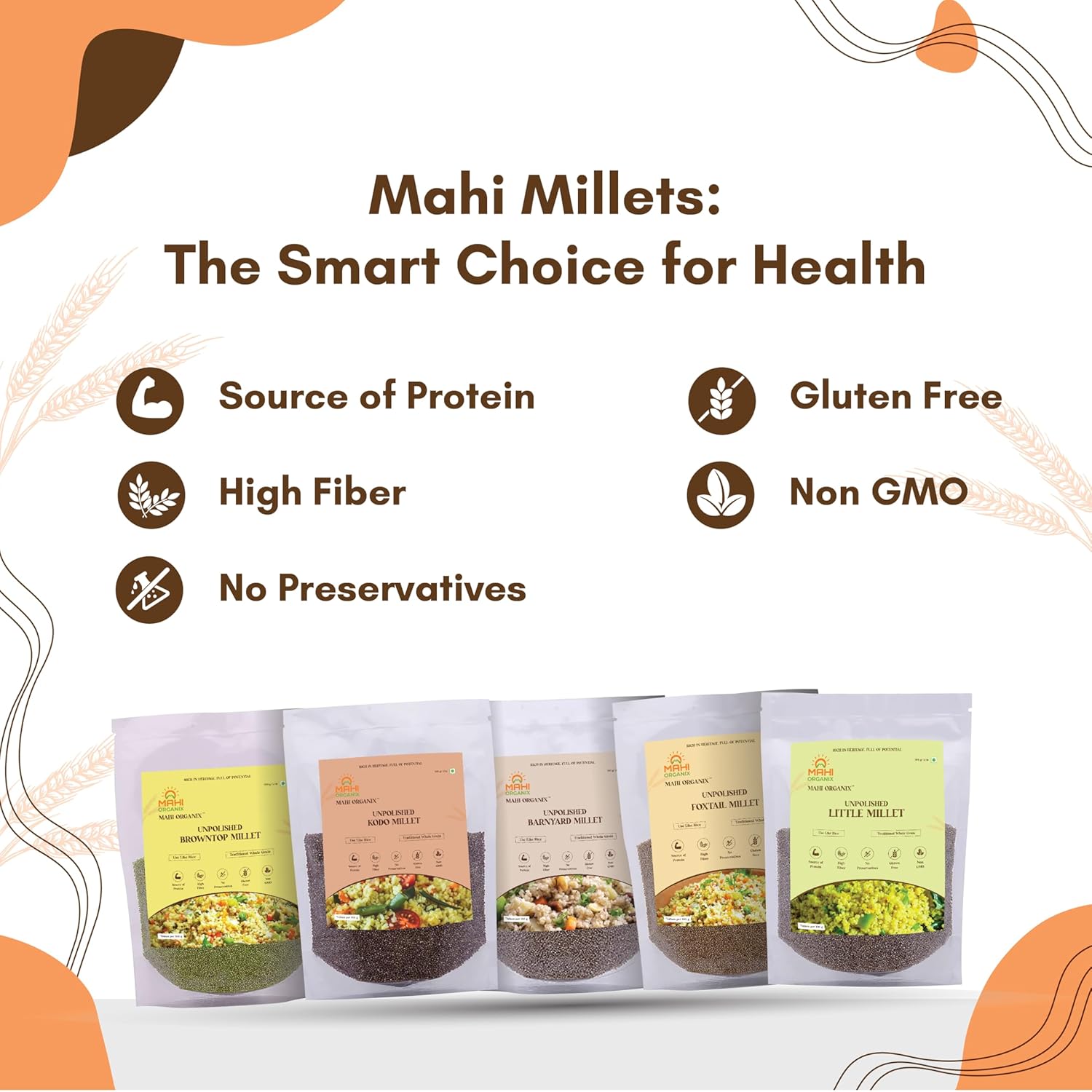 Mahi Organix Unpolished Little, Foxtail, Kodo & Barnyard Millets Combo Pack 2 kg | Gluten Free | Millet Rice | 100% Natural | Shridhanya Positive Millets | Pack of 4, 500g Each - Image 6